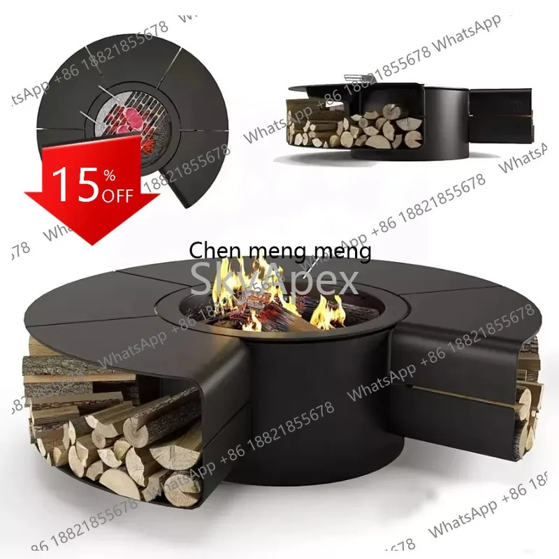 A139 Patented Outdoor Smokeless Fire Pit Table Steel with Garden Furniture Set AntiScald Heat Control for Patio Garden Party  Co