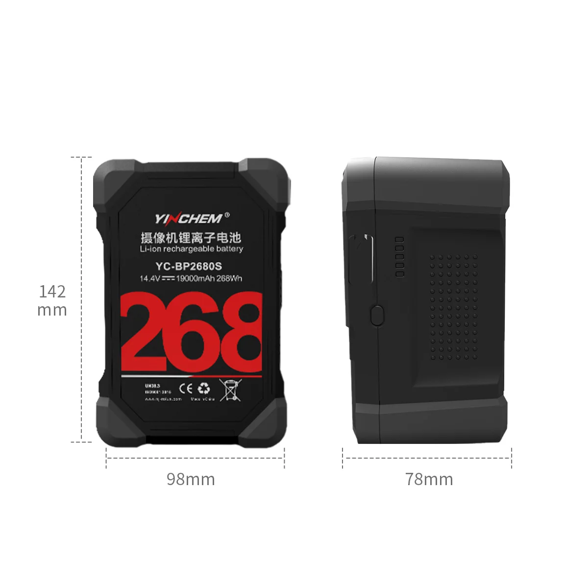 New Heavy Duty V Lock Battery Shock-proof and Drop-proof 268Wh Capacity V-Mount Battery with D-TAP USB Output for Camera Light