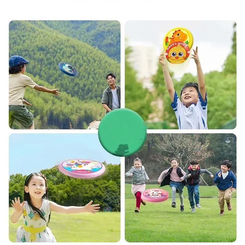 2pcs Miniso Kids Soft Frisbee Anime Cartoon outdoor Motion Toy Cute Secure Throw Interaction Disc Toys for Girl regali di compleanno