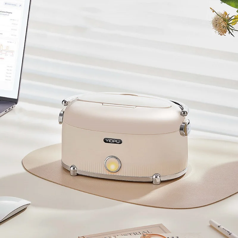 Office 304 Stainless Steel Rapid Heating Food Heater 220V 1.2L Home Electric Lunch Box Portable Water-free Keep Warm Lunch Box