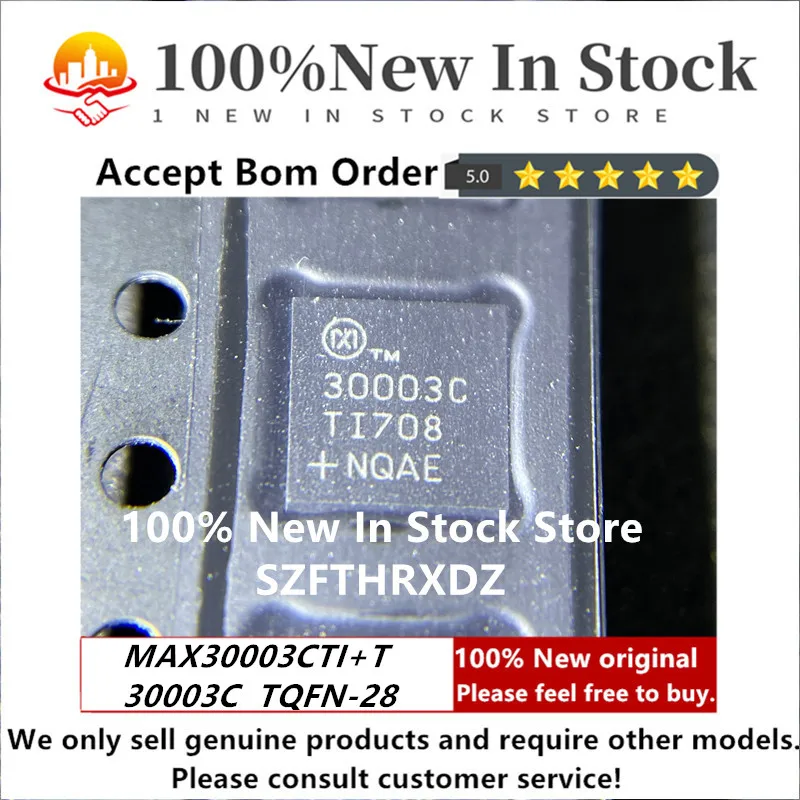 SZFTHRXDZ 100% NEW ORIGINAL MAX30003CTI+T QFN-28 30003C QFN28 Analog Front End (AFE)