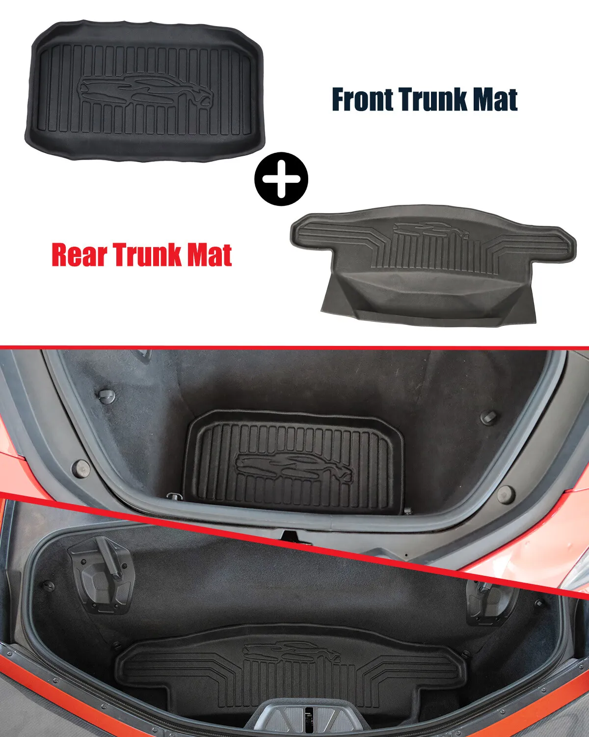 

2PCS Front & Rear Trunk Mat for Corvette C8 Z06 Z51 2020-2025 Cargo Liner Trunk