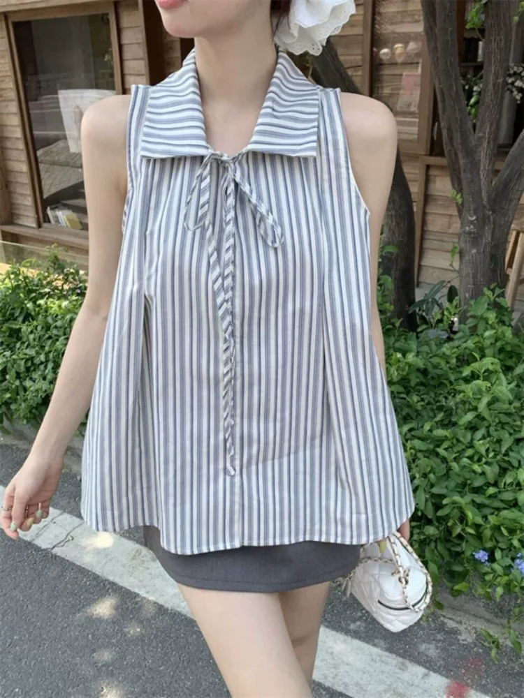 

Summer New Hot Girl Trendy Casual Strap Sleeveless Tank Top American style Women's Striped Fashion Top Millennium Style