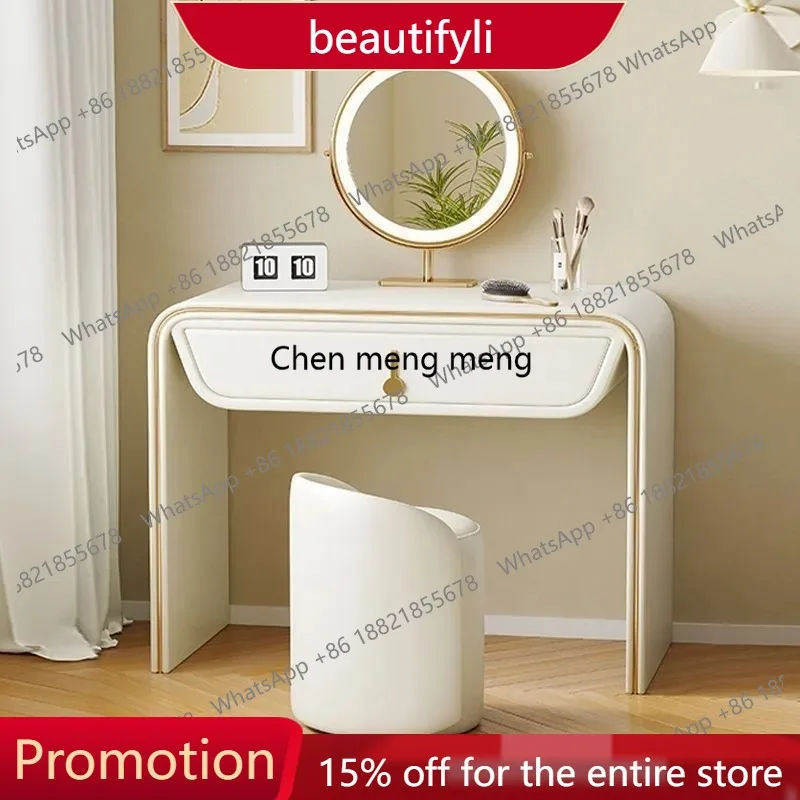 

01A Modern Unique Vanity Table Drawers Bedroom Storage Organizer Dressing Table Set Shelf Comoda Pra Quarto Postmodern Furniture
