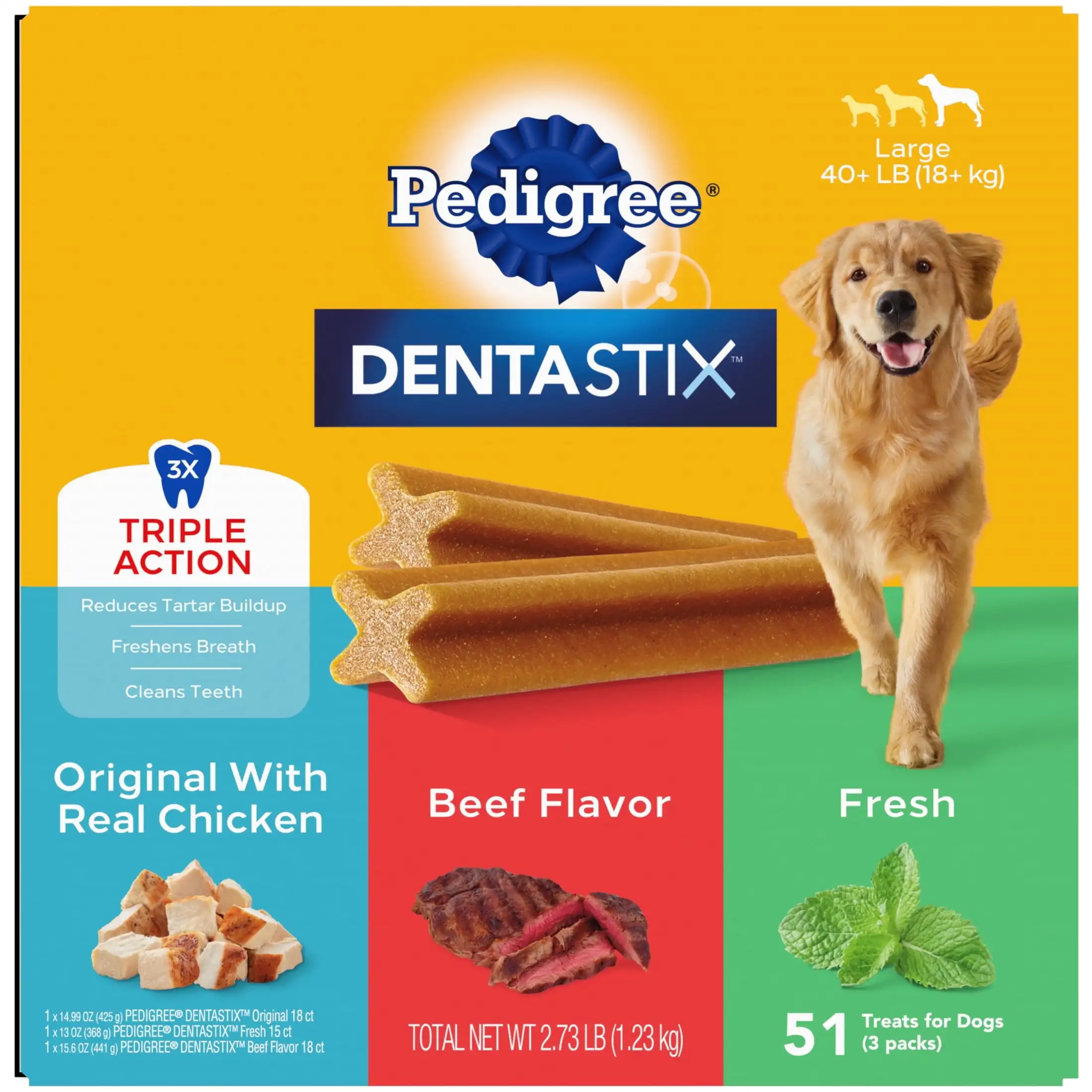 

Dentastix Toy & Small Breed, Original, Beef Flavor & Fresh, 3.28 lb. Variety Pack