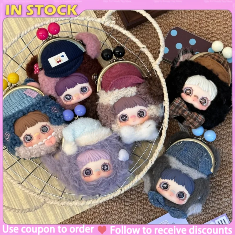 Monedero de peluche MayMei, lindo, de dibujos animados, tipo caja sorpresa, bolsa para auriculares, con cierre de beso, cadena colgante, bolsa de almacenamiento suave para compras diarias