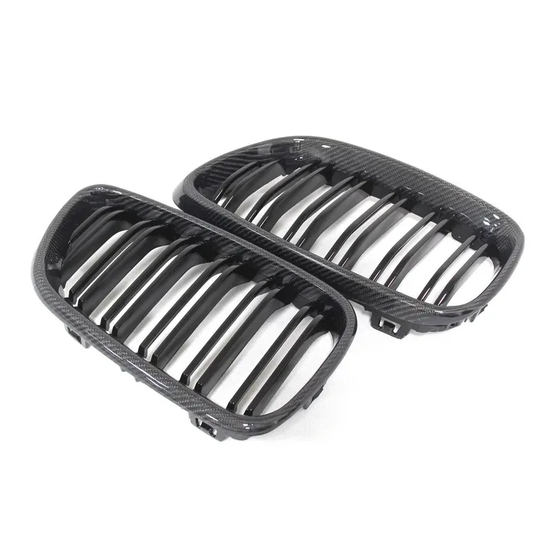 

F22 Carbon Fiber Black Double Line Front Kidney Grille Fit for 2 Series F22 F23 2014-2016 Front Bumper Grill