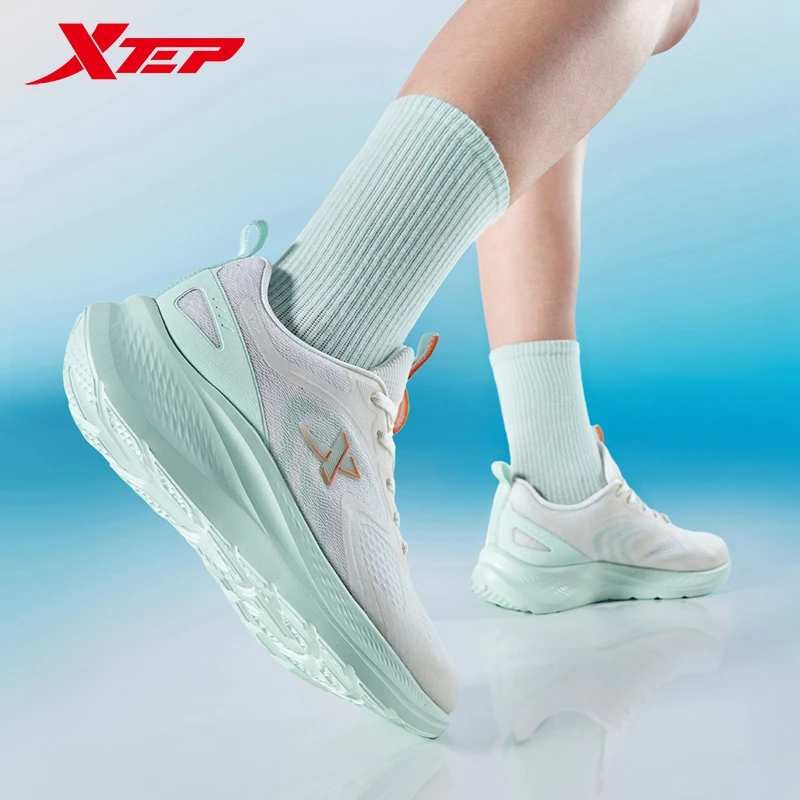 Xtep Running Shoes For Women 2024 Spring Comfortable Cushioning Lightweight Wear-Resistant Stability Sneakers 876118110066