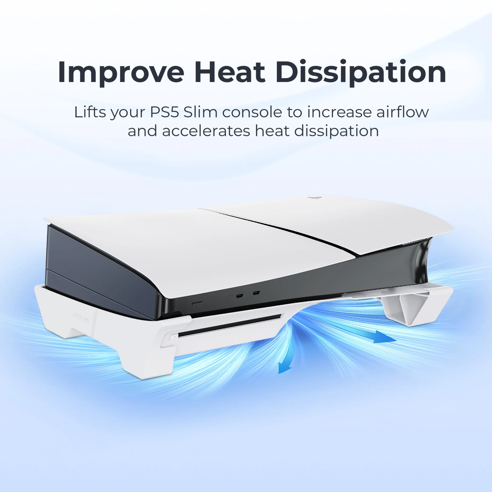 Horizontal Stand for PS5 Pro/PS5 Slim Console, Flat Base Stand Stable Accessories for PlayStation 5 Slim/Pro Disc & Digital Edition (Not for PS5) - view 3