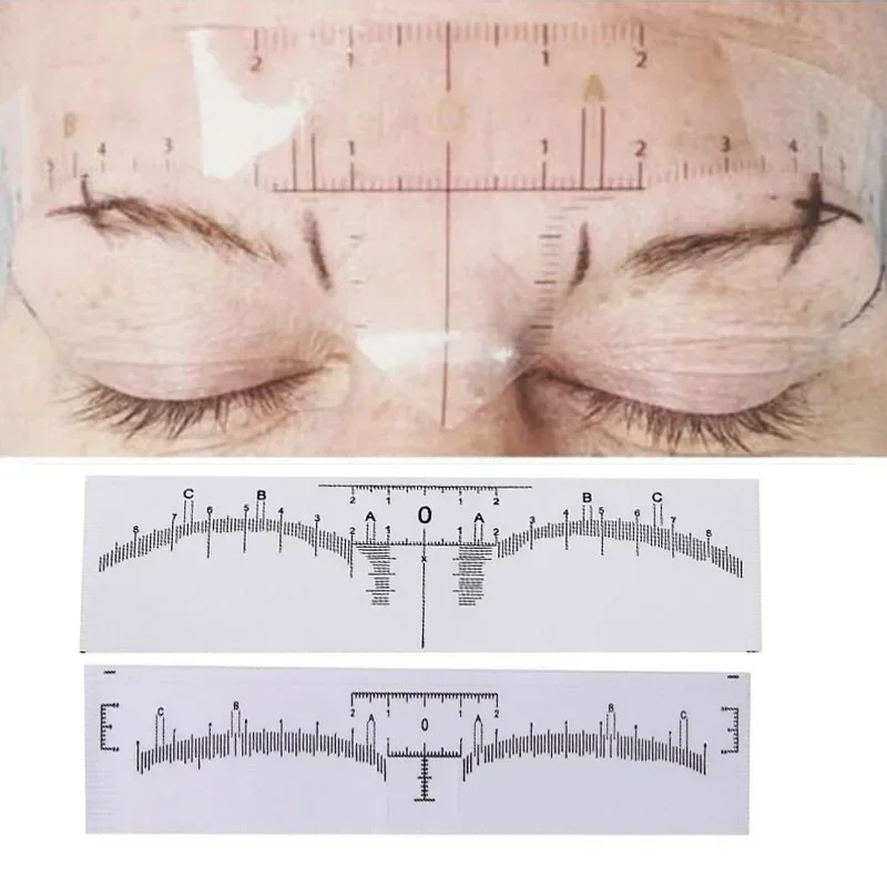 10pcs Permanent Makeup Eyebrow Disposable Accurate Ruler Microblading Shaping Tools Tattoos Measure Stickers