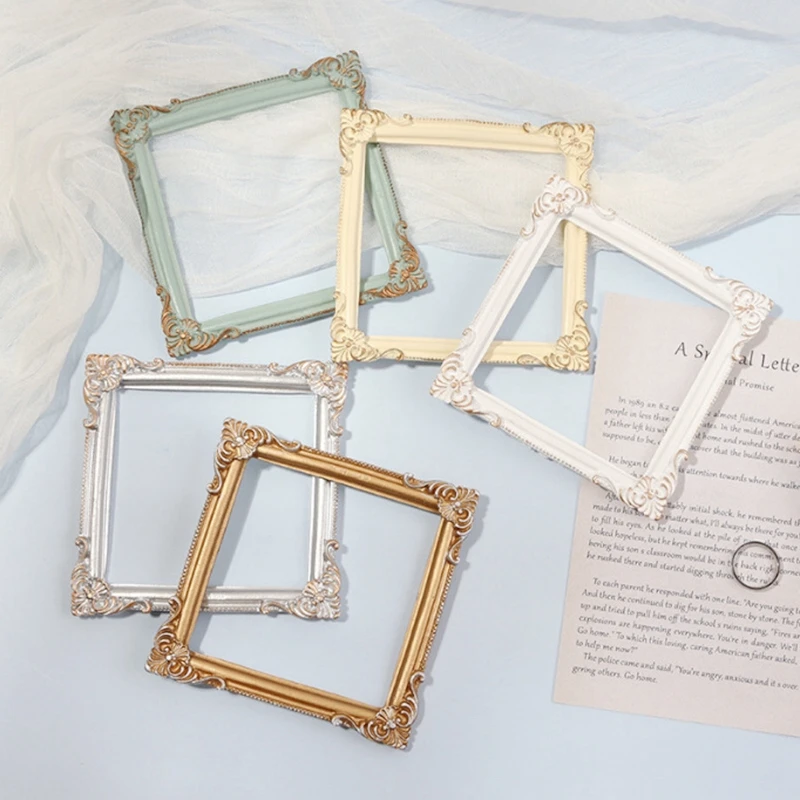 Retro Photo Frame Relief Picture Frame Embossed Photocard Holder Shadow Box Frames Perfume Display Stand Photo Props Cadre Photo