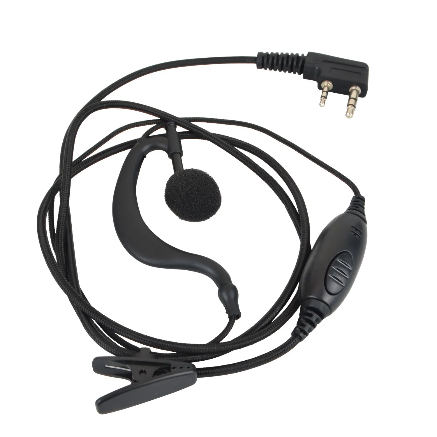 1.2M Walkie Talkie Headset K-Plug Wired Oorhaak Oortelefoon Hoofdtelefoon Voor Radio Communicator 992 GXT550 G7 B5 f8 +