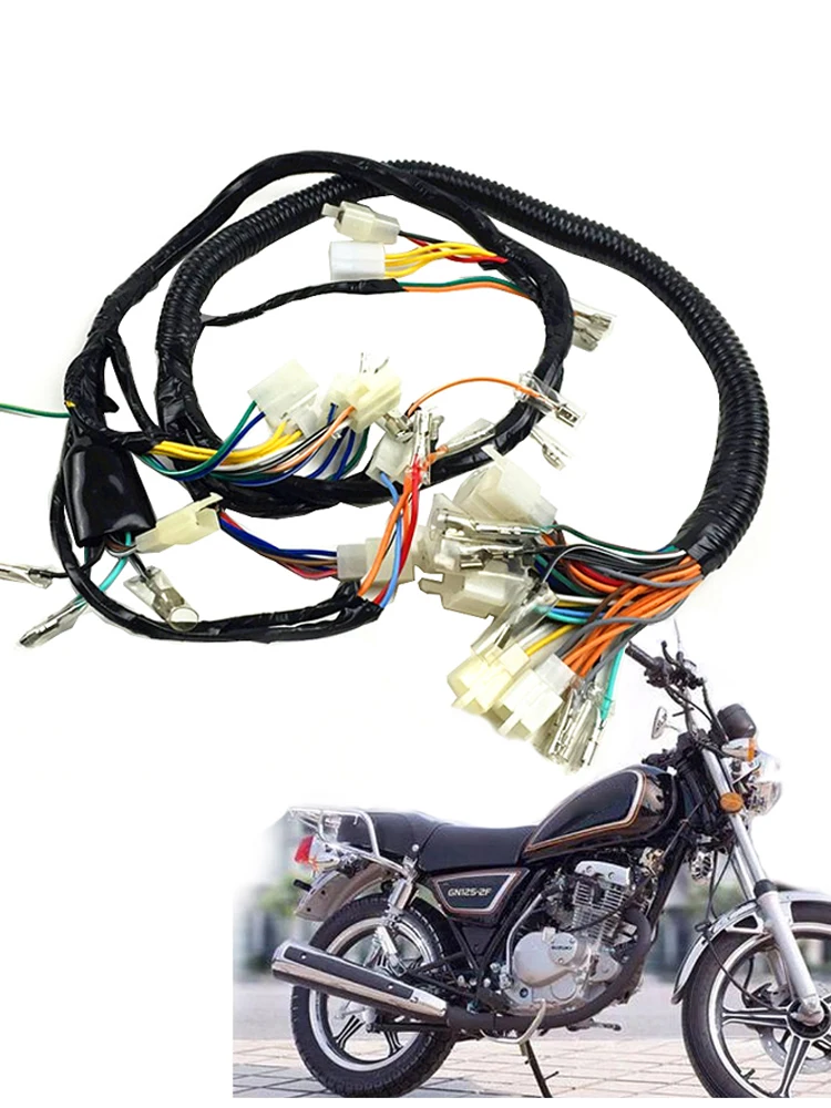 Motorcycle Electrical Wiring Harness Wire Cable Line For Suzuki Haojue qingqi 125cc GN125 GN 125