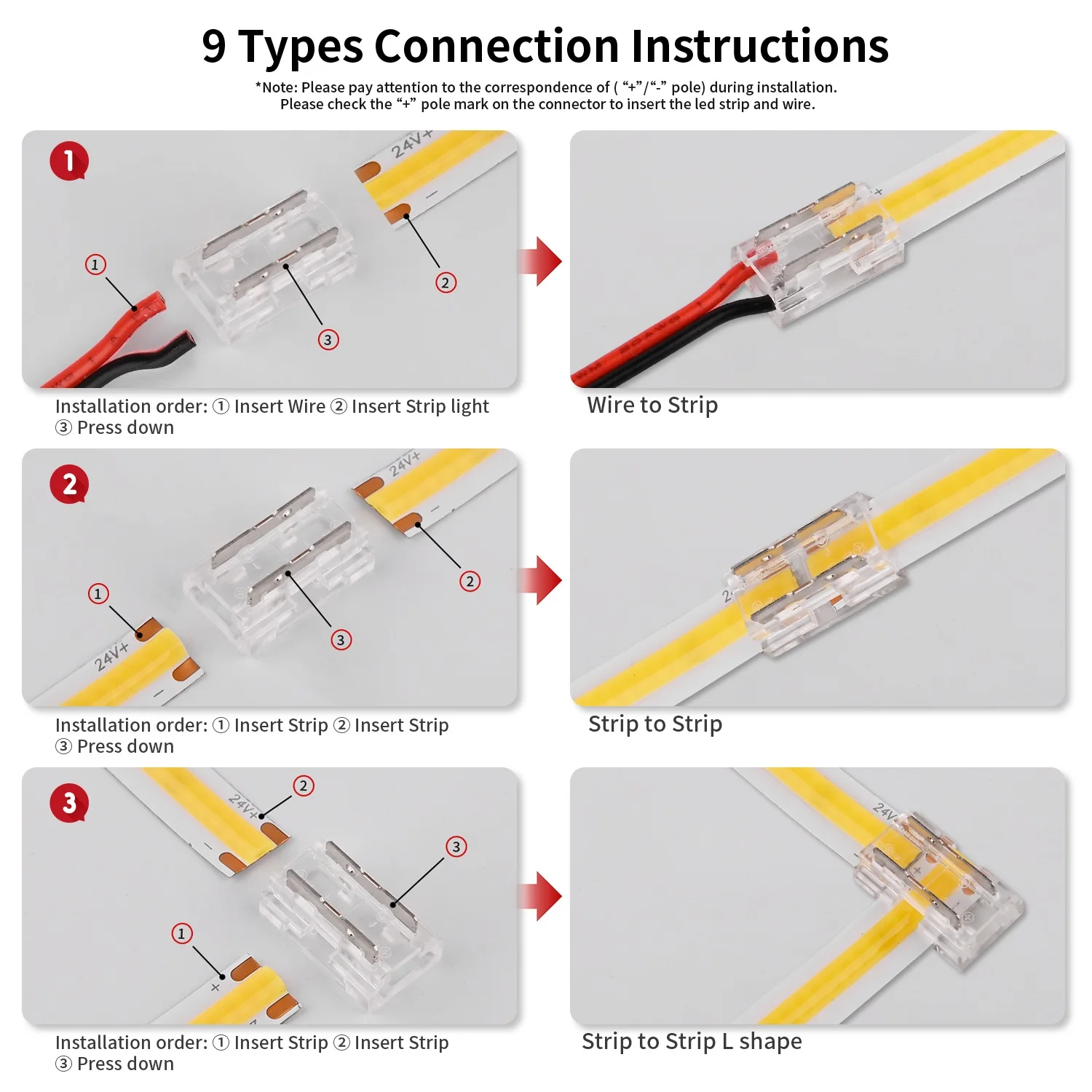 8 قطعة لحام LED موصل 9 في 1 موصلات شفافة L T X شكل DIY 15 سنتيمتر سلك ل 2pin 8 مللي متر 10 مللي متر COB LED قطاع أضواء #4