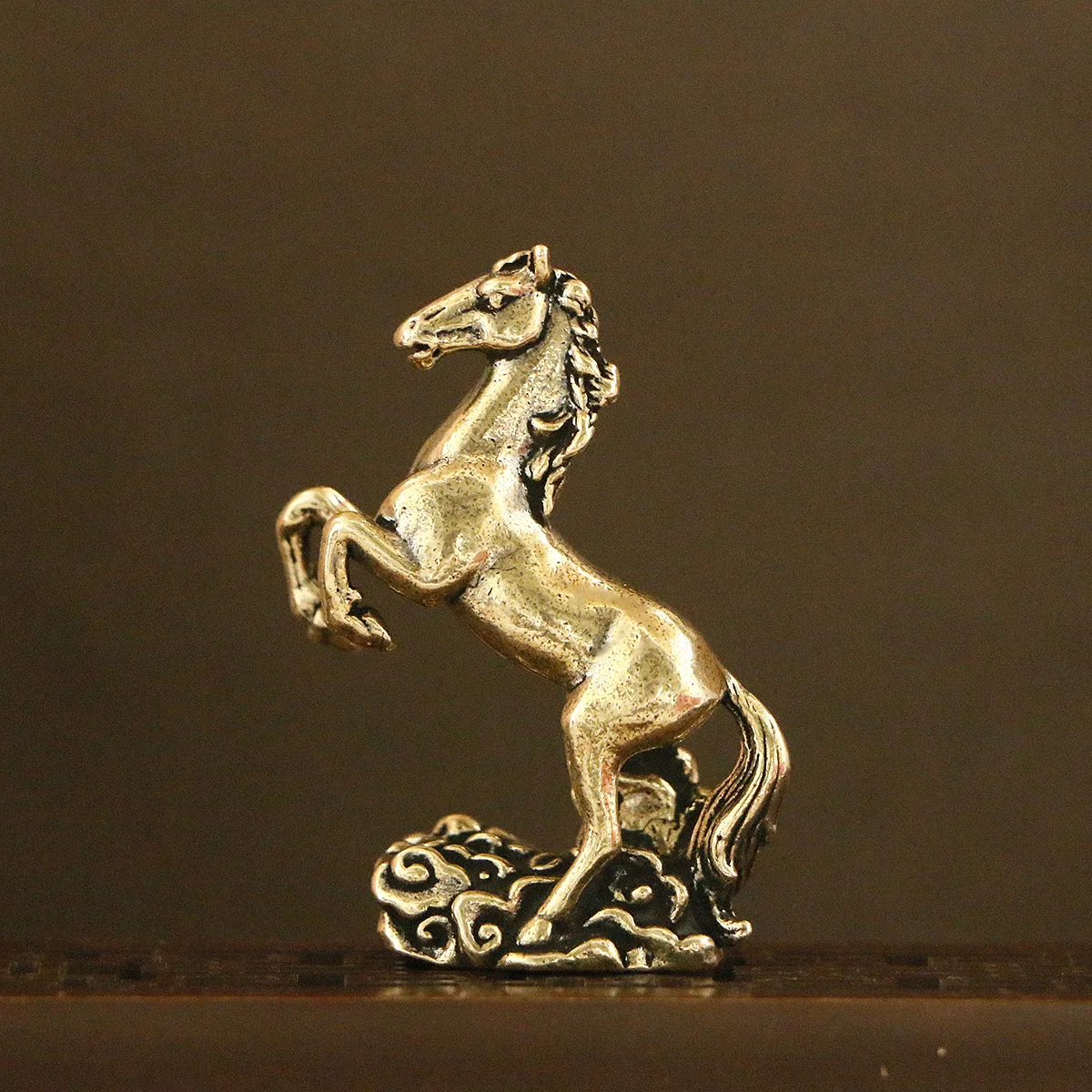 1/2Pcs Brass Horse Tread Xiangyun Desktop Ornament