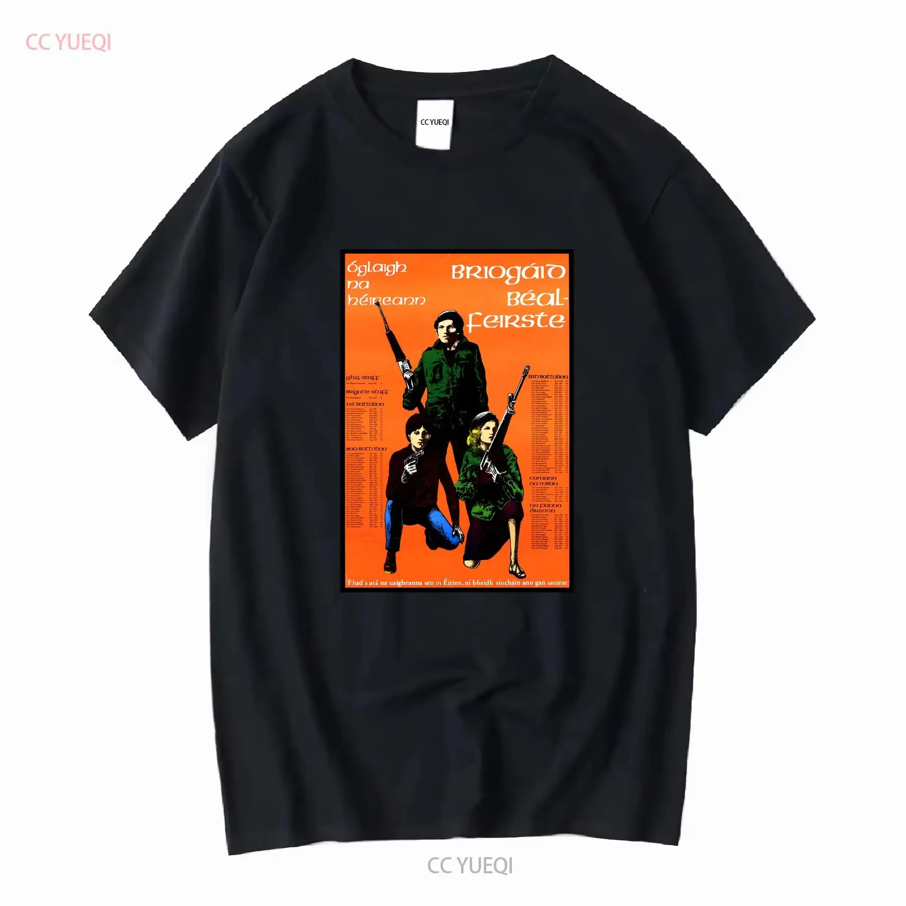 Irish Republican Army T shirt long or short sleeves vintage Washed Top For Everyday Wear Casual designer clothes Slightly