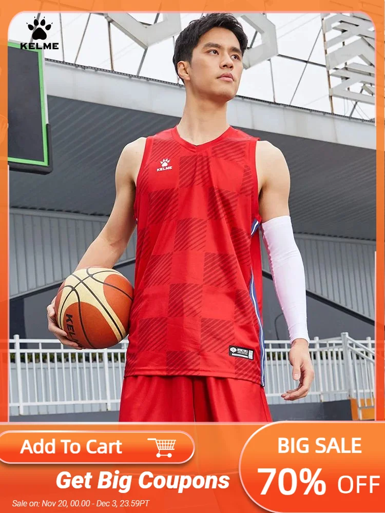 

Kelme Men's Custom Basketball Uniforms Quick-drying Basketball Uniforms Suits Outdoor Breathable Running Sportswear