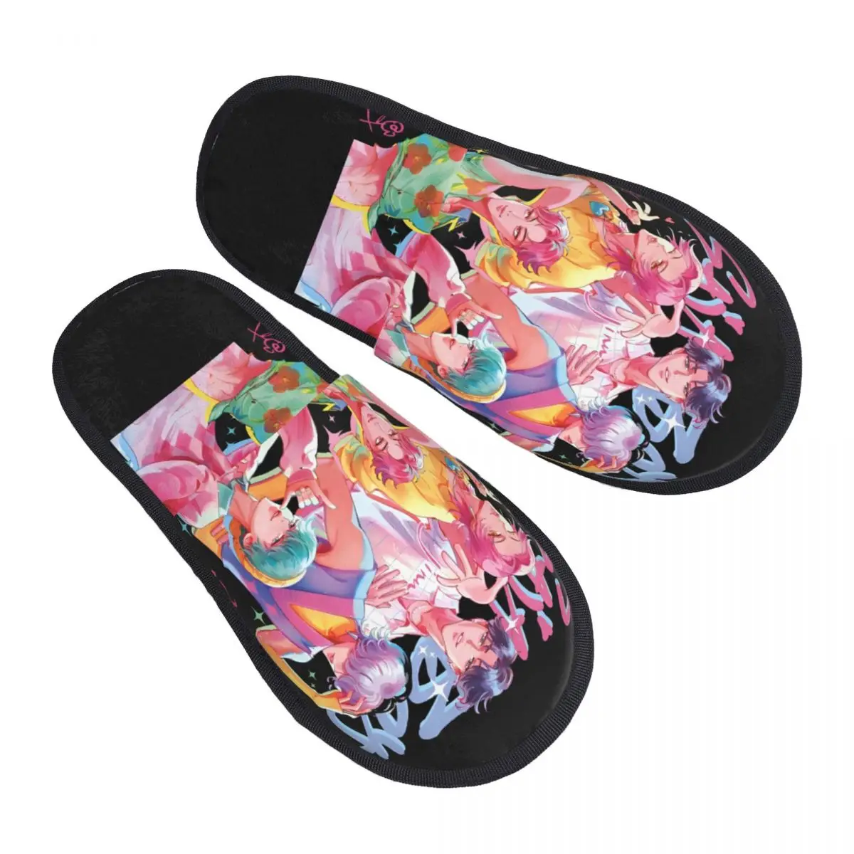 مخصص ساجا بنين Kpop شيطان هنتر مجموعة لينة رغوة الذاكرة شبشب منزل المرأة دافئ دافئ المضادة للانزلاق النعال