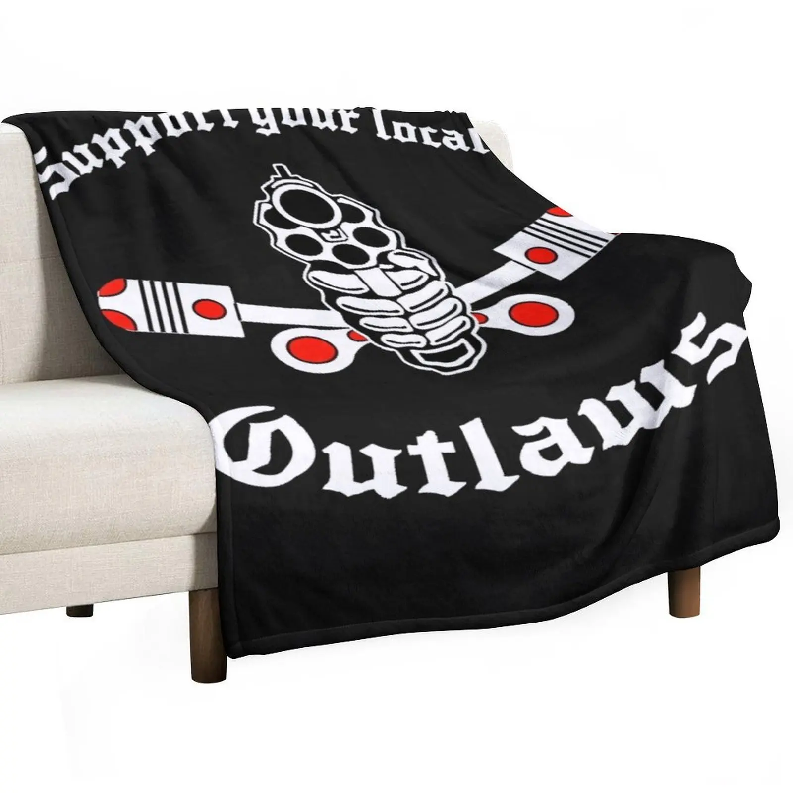

Outlaw mc Support Gift Halloween Day, Thanksgiving, Christmas Day Classic Throw Blanket Custom Designers Nap Retros Blankets