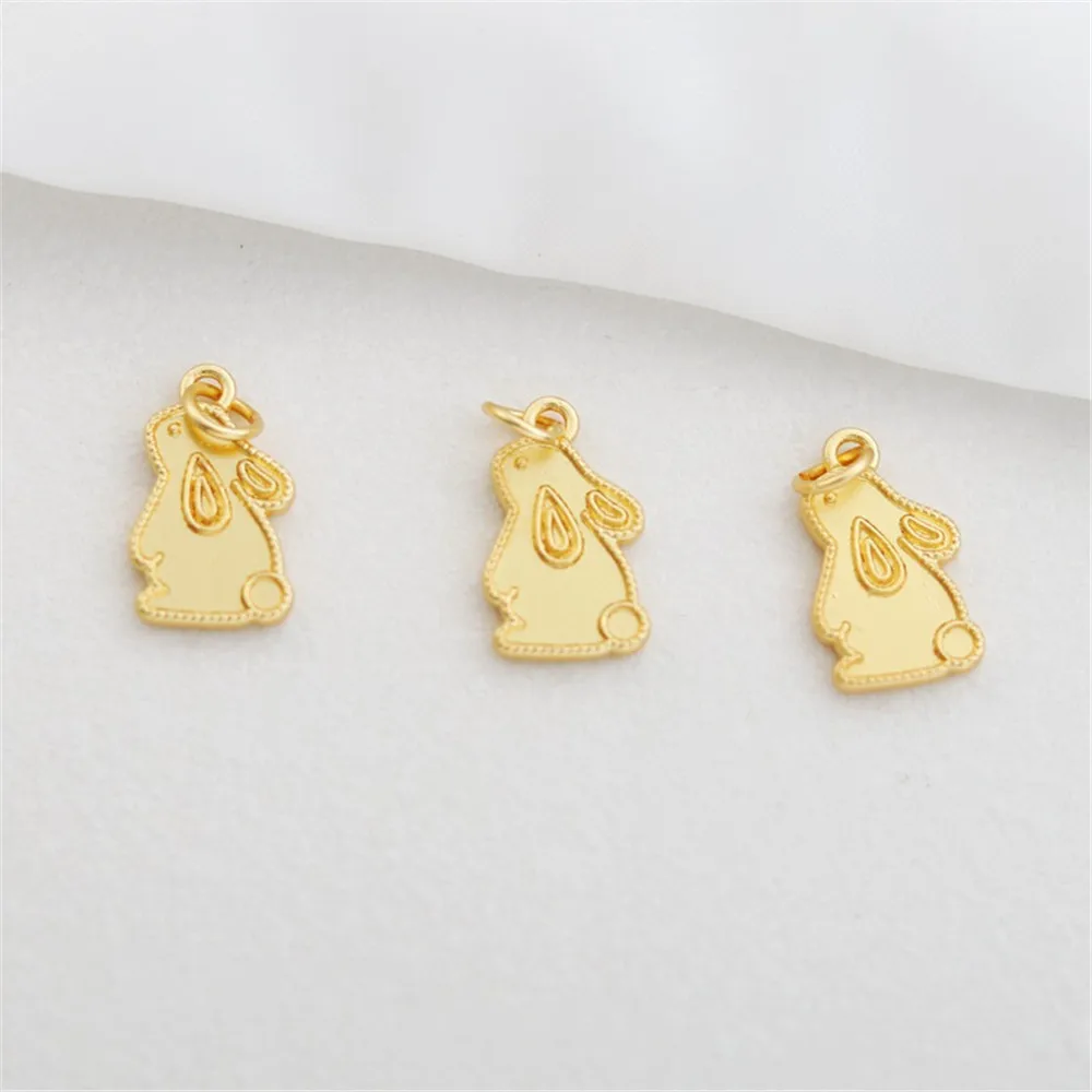 

18K Gold Color Tag, Various Rabbit Blessing Unicorn Tag, Lotus Pendant, DIY Bracelet, Necklace, Earrings Tag Accessories