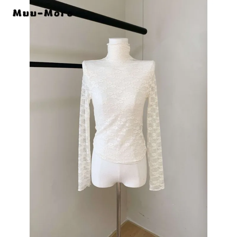 2023 Winter Casual Elegant Solid Color Long Sleeve TurtleNeck T-Shirts Women's Fashion All-Match Office Lady Style Tees Tops