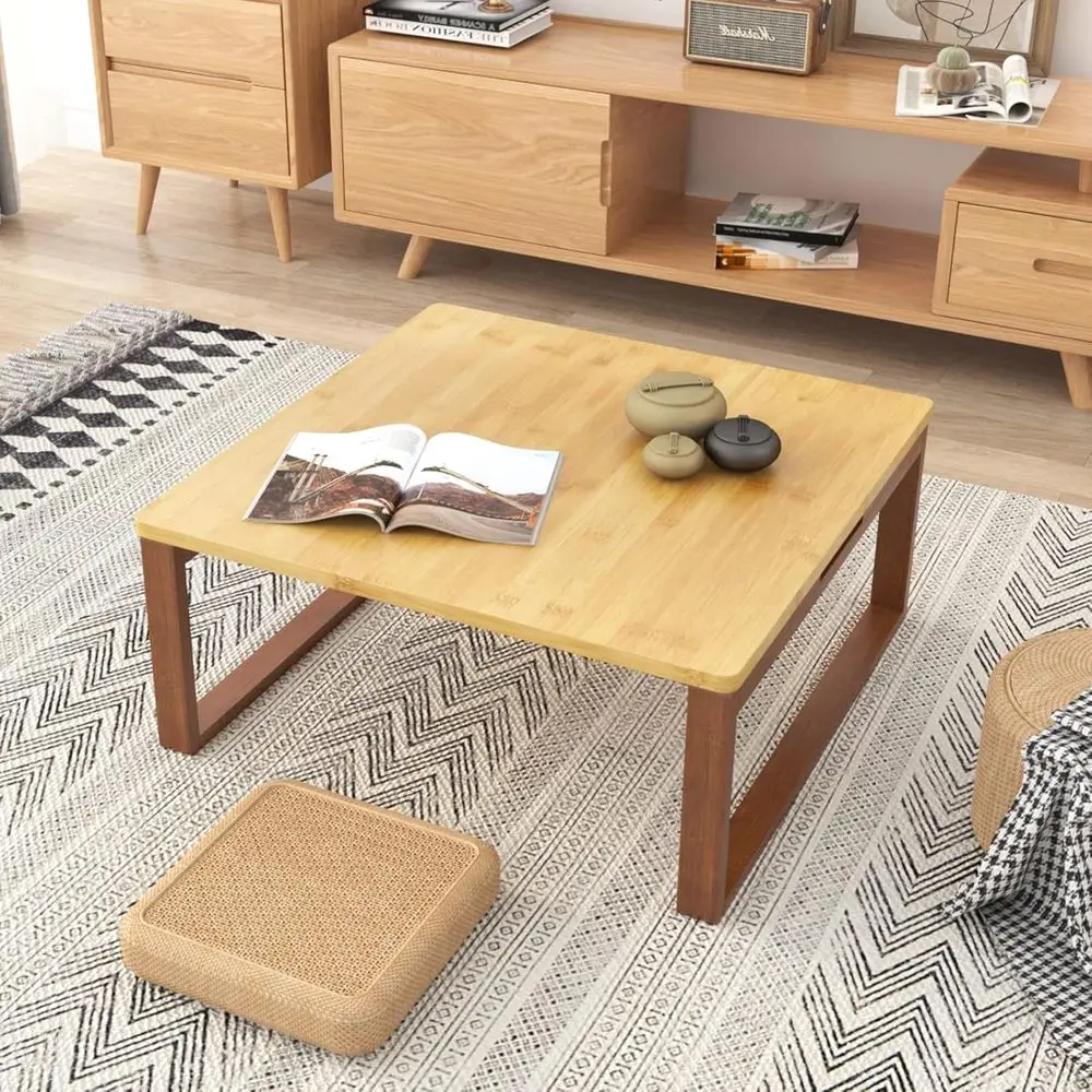 Small oldable Coee Table, Wooden Low Table or Sitting on The loor, Bamboo loor Desk, Japanese Dining Table, Tatami Table or Livi