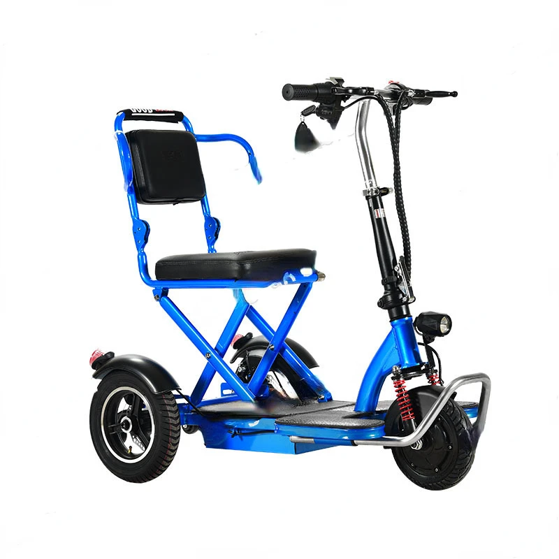 VIKE Exports 8-inch Elderly Leisure Electric Tricycle Scooter Folding Adult Mini Disabled Car.