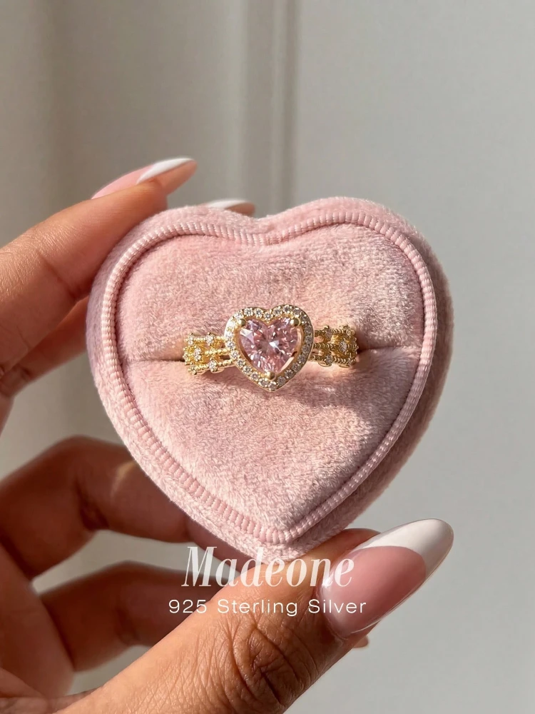 925 Sterling Silber Modischer Glänzender Einzigartiger Herz-Zirkon-Ring für Damen Hochzeit Verlobung Luxus Hochwertige Feine Schmuckstücke