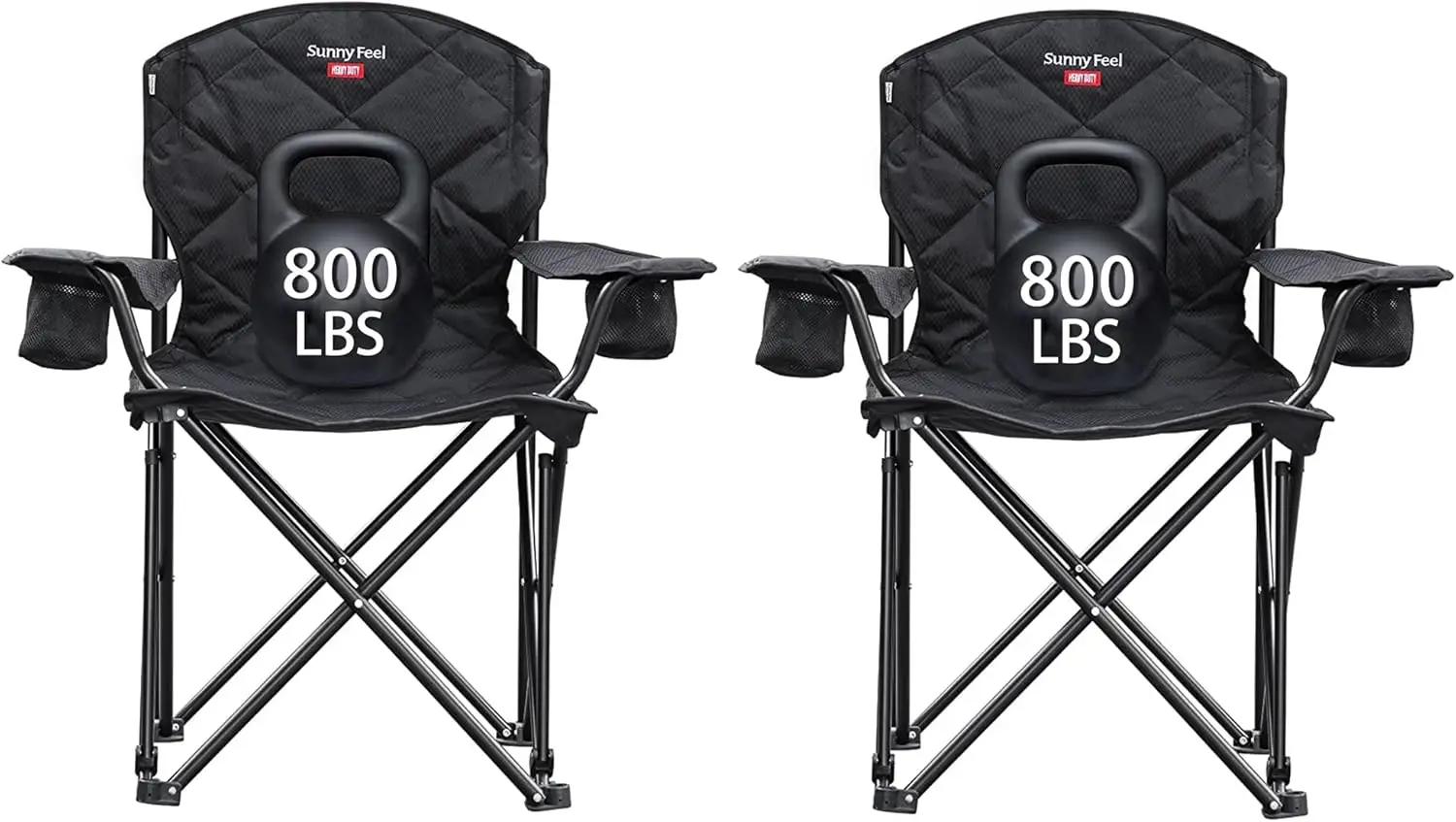 

XXL Oversized Camping Chair Heavy Duty 800 LBS for Big Tall People Above 6'4 Padded Portable Folding Sports Lawn Chairs with