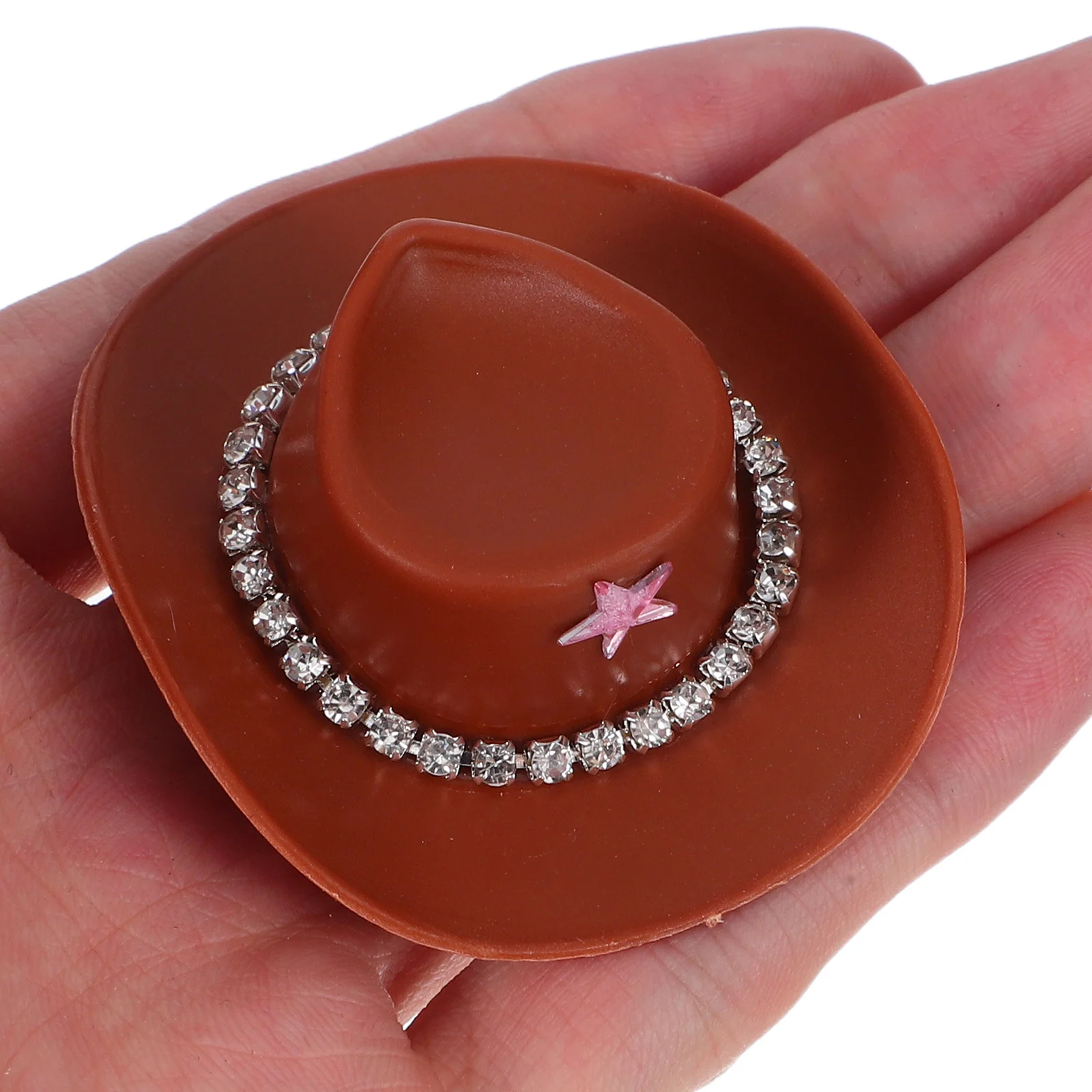 10Pcs Mini Cowboy Hats Rhinestone Western Decor for Crafts Cupcake Toppers Party Accessories Mini Cowboy Hats Cupcake Topper Hat