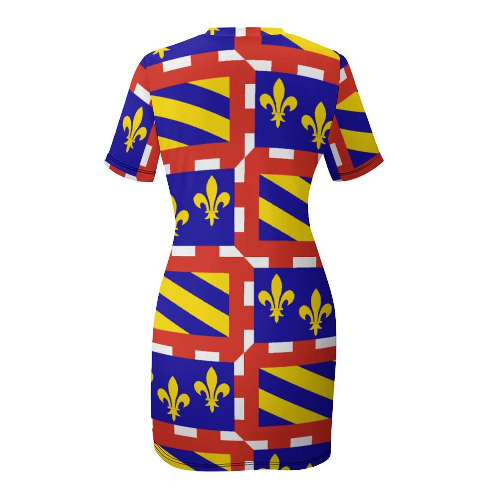 Sexy Flag of Bourgogne Short Sleeved Dress Humor Cocktails Woman's Clothing Strappy Dress Funny Graphic