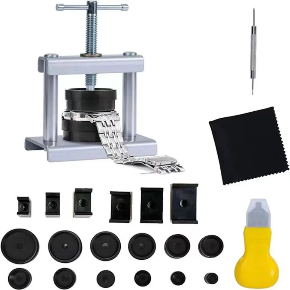 22pcs/Set Professional Watch Press Set Watch Back For Case Closing Tool & Fitting Dies Watch Repairing Tool Die Kit For Watchmak