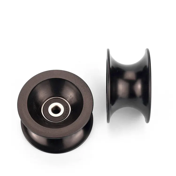1pc 25mm diameter track groove U-shaped roller wrapped in plastic 636 bearing pulley plastic guide wheel 6 * 54 * 30