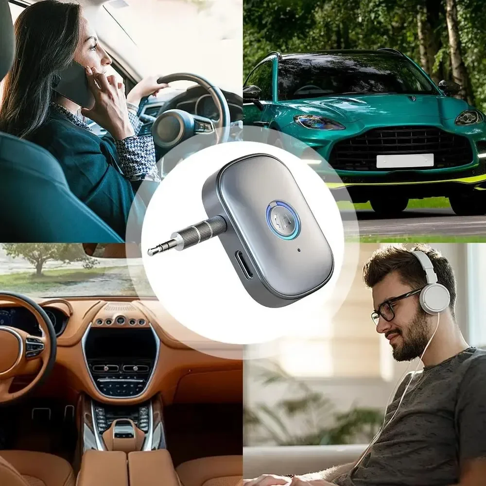 Автомобильный Bluetooth 5,3 AUX адаптер с шумоподавлением 3,5 мм разъем стерео беспроводной аудиоприемник с микрофоном для усилителя динамика