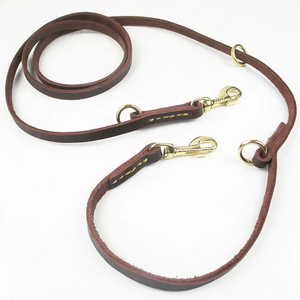 

Cowhide Dog Leash Durable Traction Rope Pet Supplies Walking Camping Hiking Fits Small Medium Breeds Non Fading Sturdy Hardware