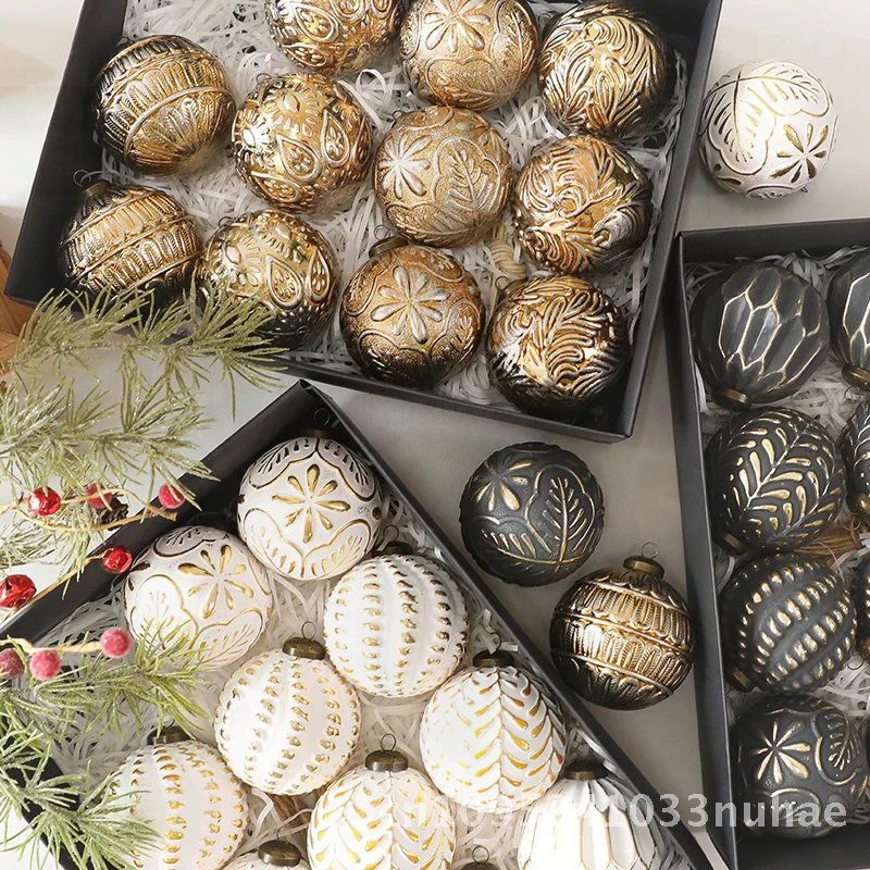 

Retro 8cm Christmas Ball Ornaments for Christmas Tree Decoration Antique Style Festive Hanging Decorations Available In Stock
