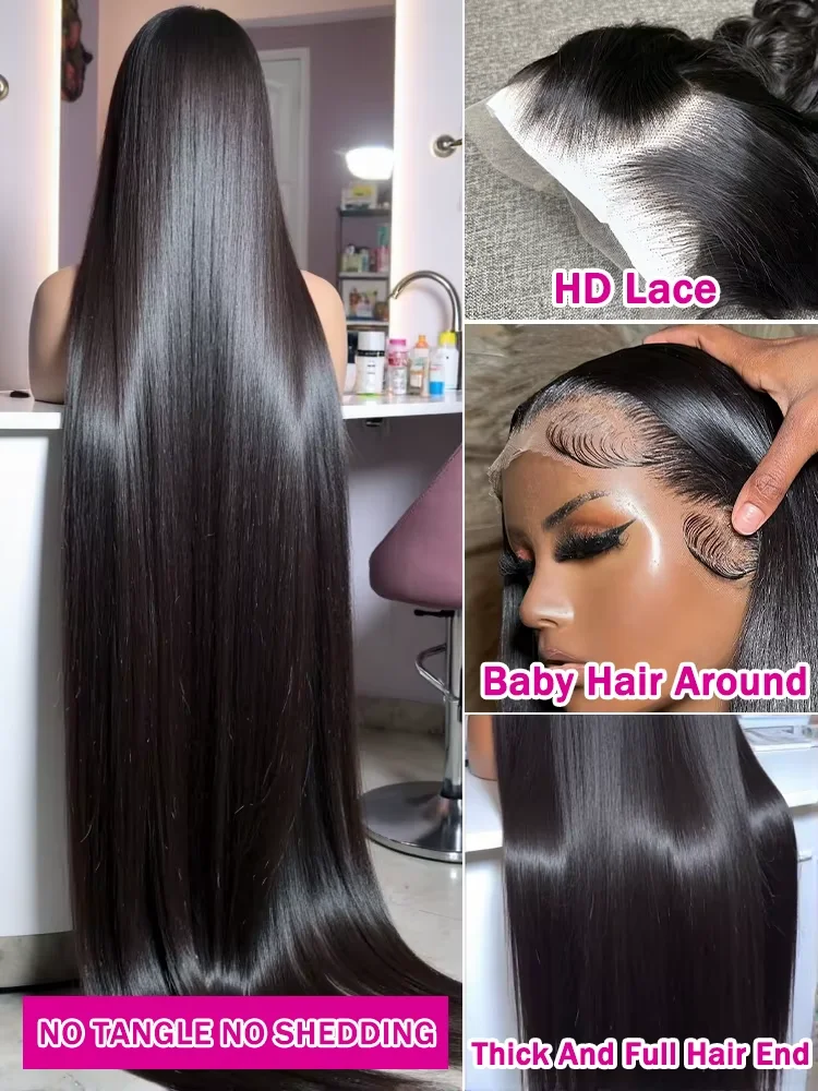 30 40 بوصة خصلات الشعر المستعار الإنسان HD الدانتيل الباروكة الأمامية العظام مستقيم شفاف البرازيلي الخام الدانتيل الجبهة مع شعر الطفل للنساء السود