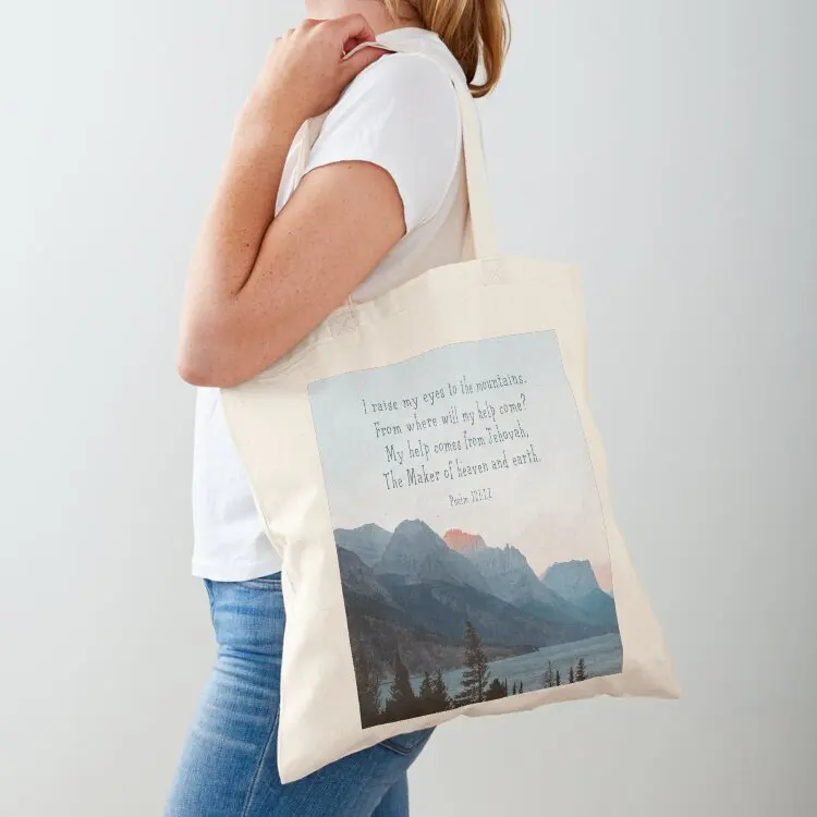 

Psalm 121:1,2 Tote Bag Portable shopping bag Woman shopper bag Women's tote shopping bags foldable