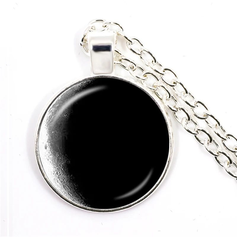 New Arrival Arrival Birthday Moon Necklace Handmade Glass Dome Full Moon Lunar Eclipse Necklace Pendant Jewelry Gift
