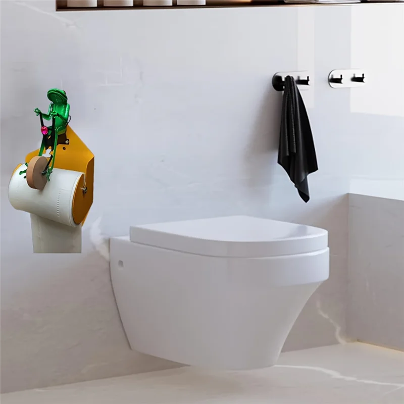 

SYW-Creatives Frog Riding Unicycle Wall Mounted Paper Roll Holder - Unique Design, Perfect For Home Decoration Bathroom Wall