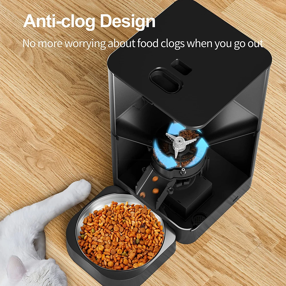 Imagem -03 - Alimentador Automático de Grande Capacidade Pet Alimentador Inteligente Cat Dog Slow Food Dispenser Wi-fi Voice Timing Auto Pets Bowl Tuya App 4l