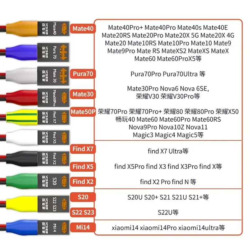 Cable de arranque de energía YCS D01 en línea de detección de carga para IPhone 6-16 Pro Max Huawei Mate40 herramienta de cable de alimentación de mantenimiento de prueba