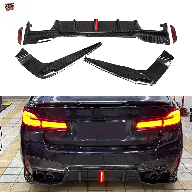 

Suitable for BMW 5 Series G30 G38 F90 carbon fiber rear lip 3D illuminated rear lip diffuser body kit