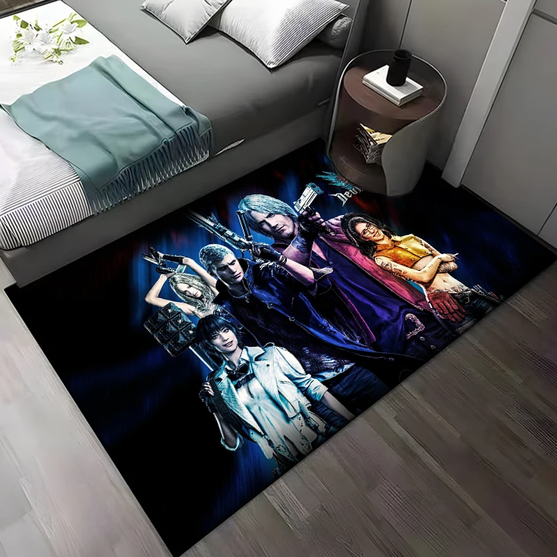 D-Devil May Cry Game Rugs for Living Room Bedroom Dining Kitchen Office Bathroom Non-Slip Large Decor Carpet  Mandala