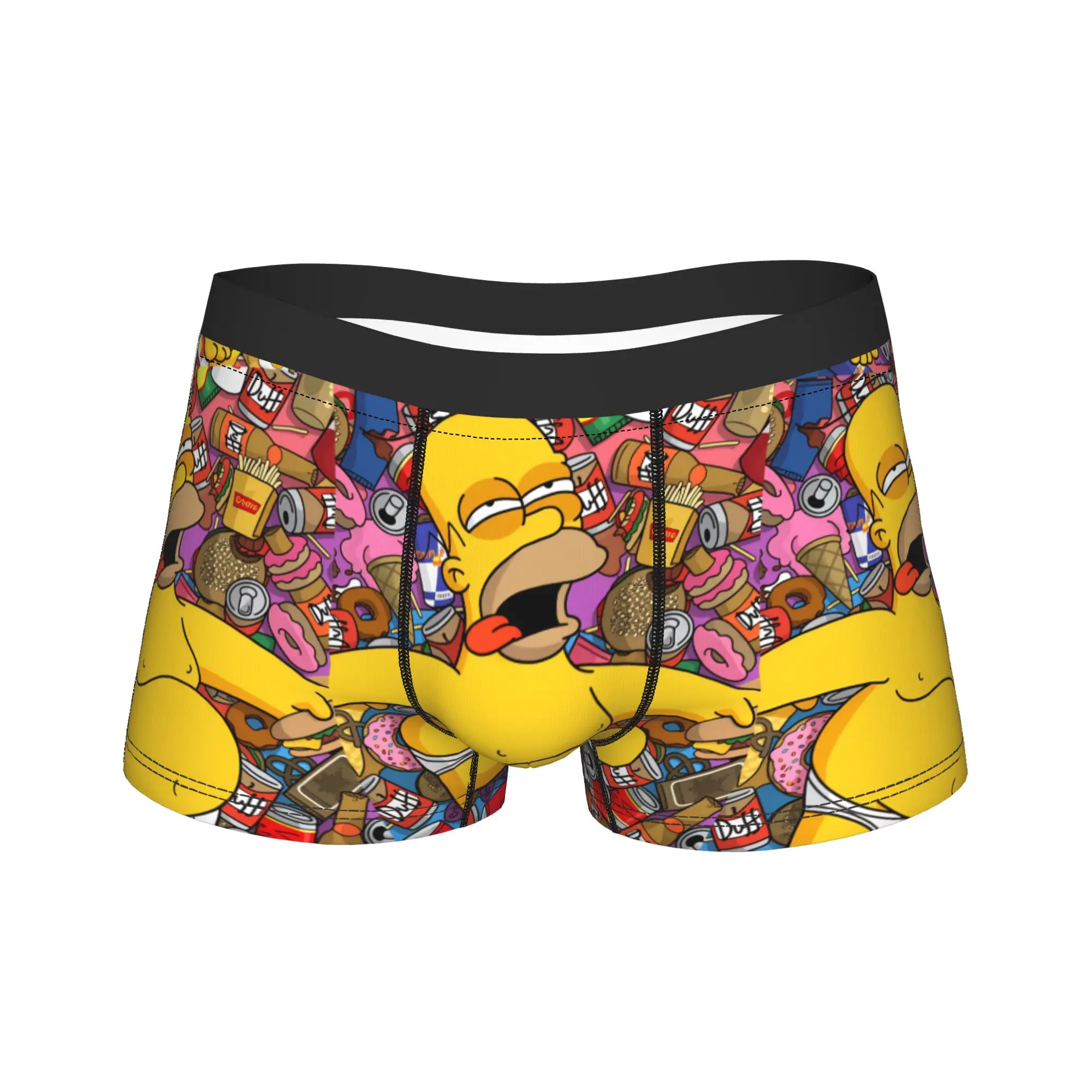 S-Simpsons Homer Candy Feast Shorts Briefs  Underwear Trenky Men Soft Trend Trunk Customs Large Size Underpants