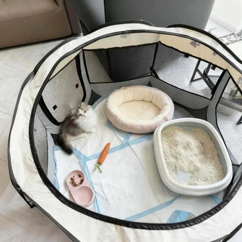 Pet Fence Indoor Household Isolation Fence Foldable Closed Cat Nest