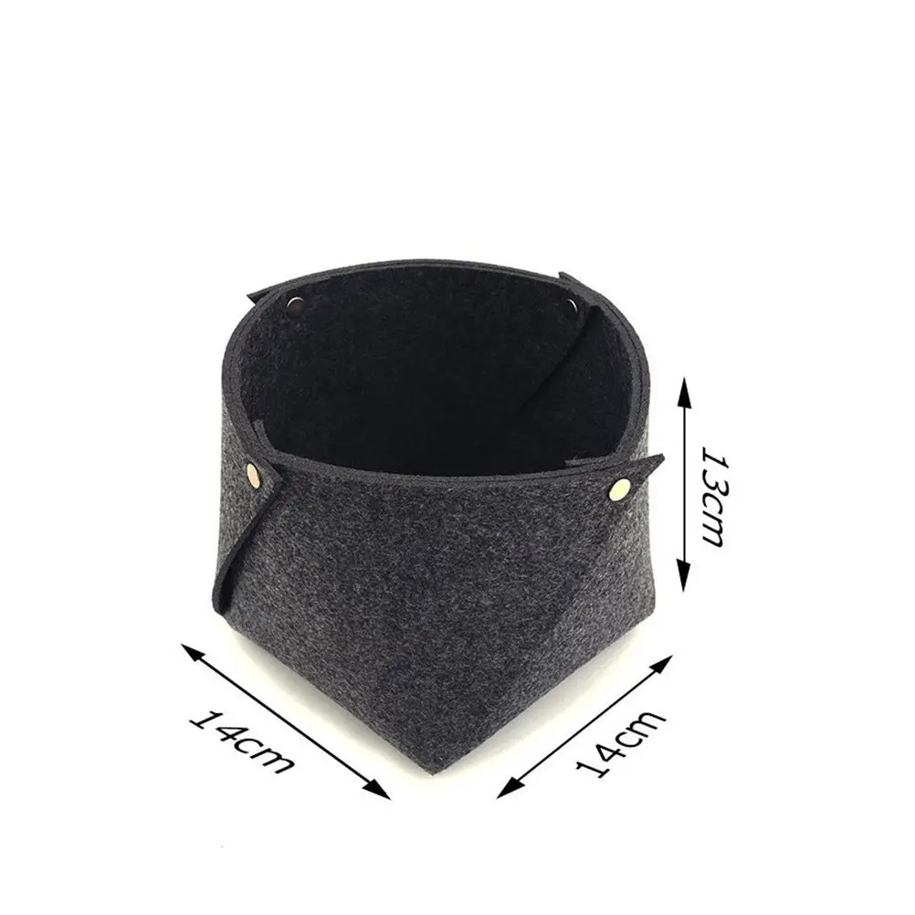 Grey Felt Desktop Storage Basket Multipurpose Organizer for Pens Stationery Makeup Desk Shelf