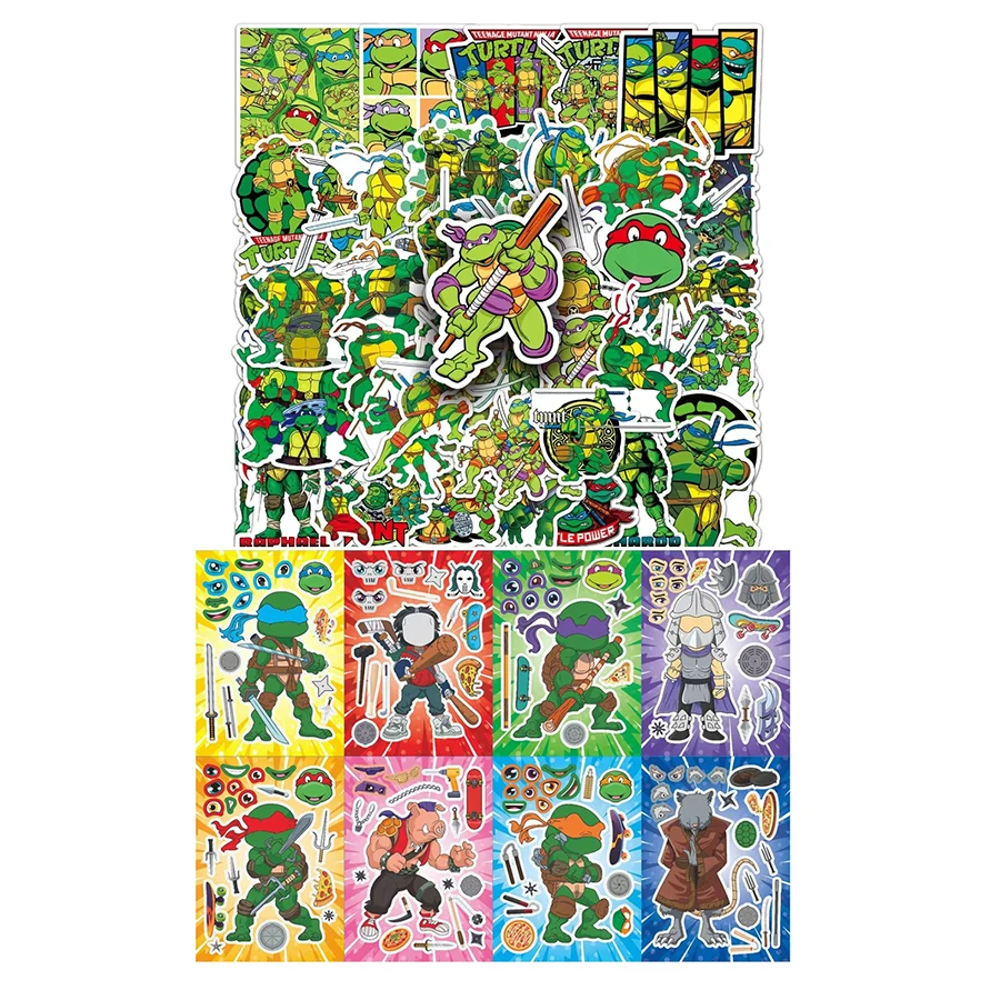 

Наклейки с персонажами аниме, 50 шт., милые декоративные наклейки в мультяшном стиле «Черепашки-ниндзя» для ноутбуков, мотоциклов