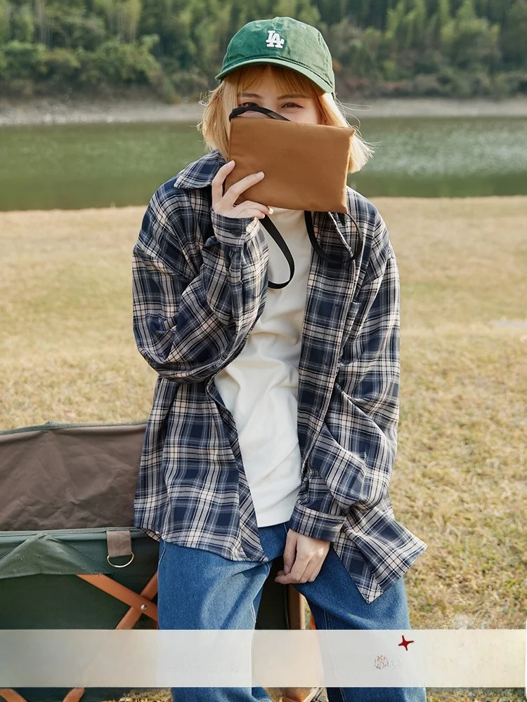 

Loose Women's Long Sve irt id BF Sle Casual Streetwear Vintage Japanese Hot Volcano Ma Spring Collection Collar