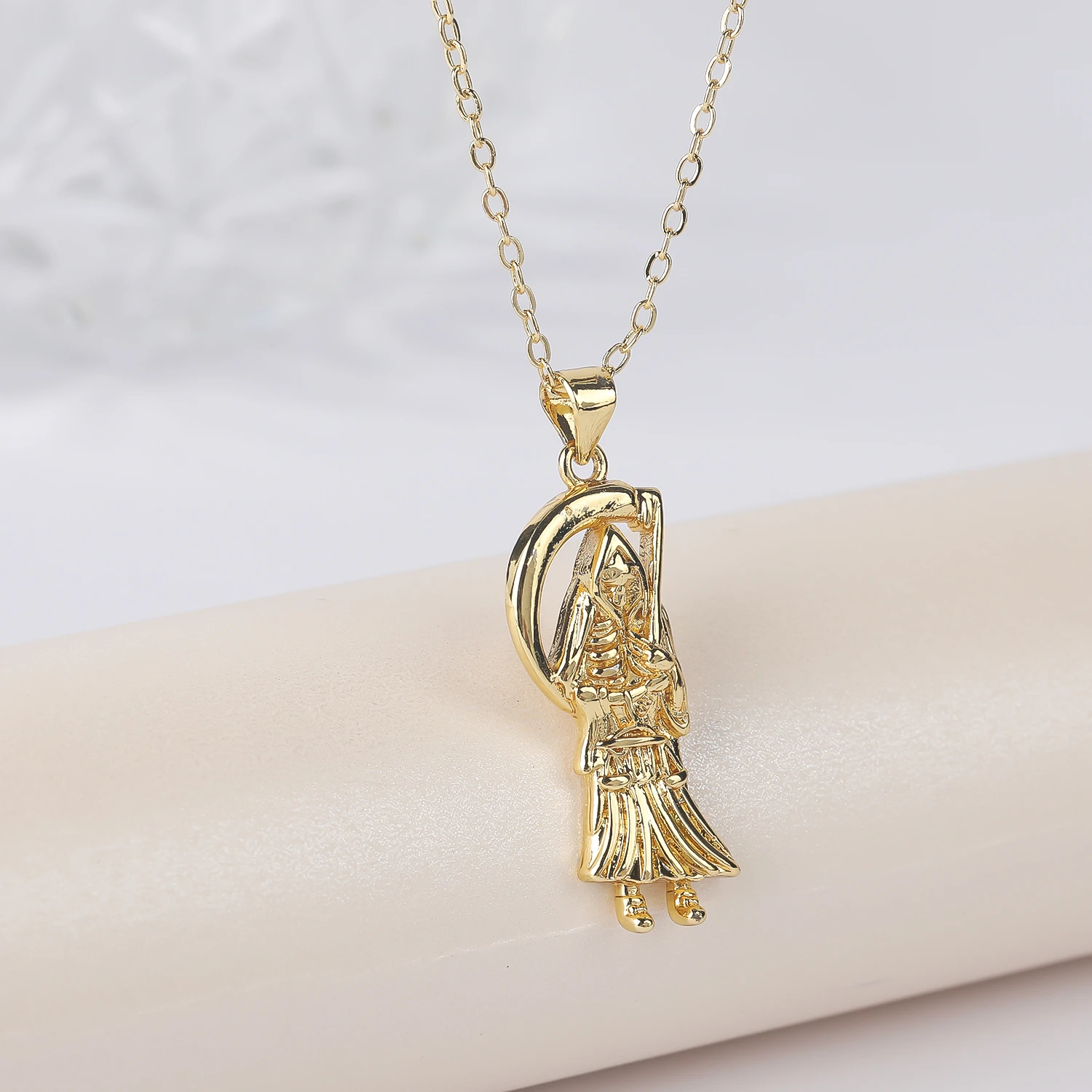 10 Styles To Choose From Holy Death Necklace for Saints Copper Gold Plated Pendant Necklace Christian Jewelry Santa Muerte